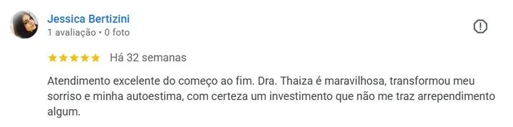 Avaliação Google — Jessica Bertizini