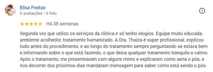 Avaliação Google — Elisa Freitas